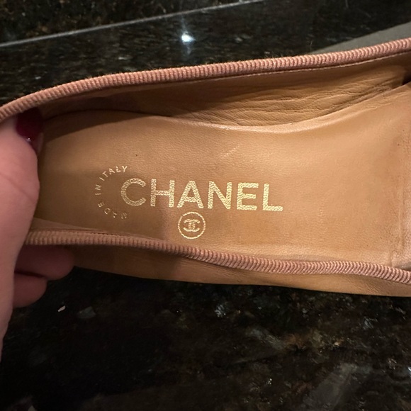 Chanel Vintage Ballerina Leather CC Bow Cap Toe Ballet Flats - Picture 8 of 10